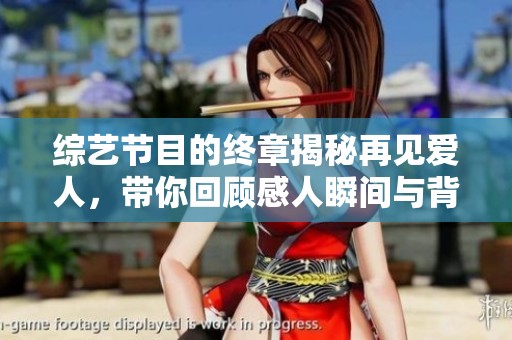 综艺节目的终章揭秘再见爱人，带你回顾感人瞬间与背后故事