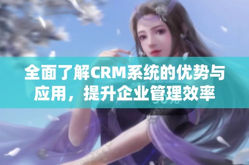 全面了解CRM系统的优势与应用，提升企业管理效率