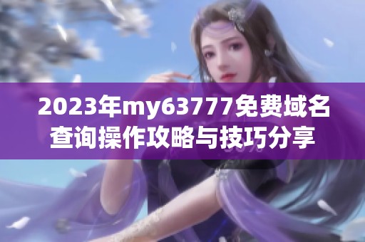 2023年my63777免费域名查询操作攻略与技巧分享