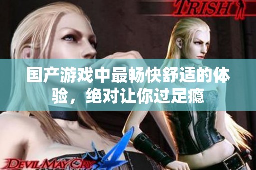 国产游戏中最畅快舒适的体验，绝对让你过足瘾