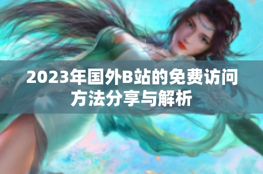 2023年国外B站的免费访问方法分享与解析