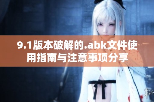 9.1版本破解的.abk文件使用指南与注意事项分享