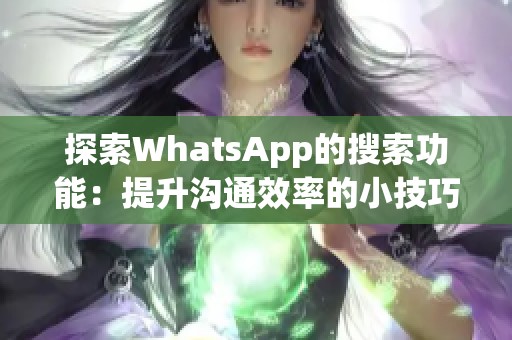 探索WhatsApp的搜索功能：提升沟通效率的小技巧