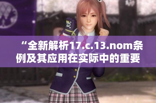 “全新解析17.c.13.nom条例及其应用在实际中的重要性”