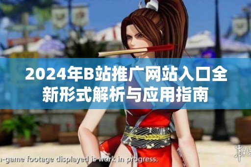2024年B站推广网站入口全新形式解析与应用指南