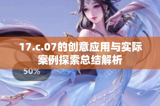 17.c.07的创意应用与实际案例探索总结解析