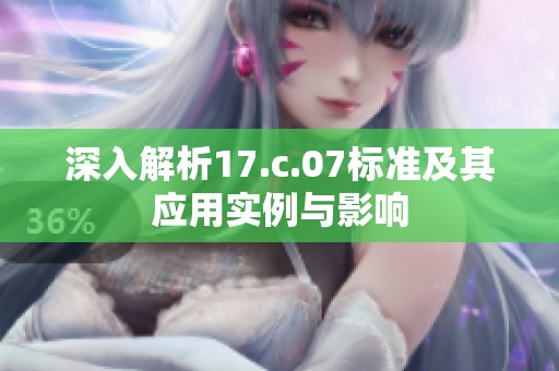 深入解析17.c.07标准及其应用实例与影响