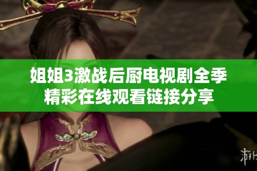 姐姐3激战后厨电视剧全季精彩在线观看链接分享