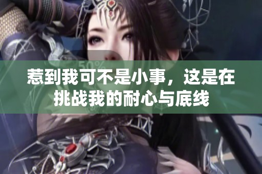惹到我可不是小事，这是在挑战我的耐心与底线